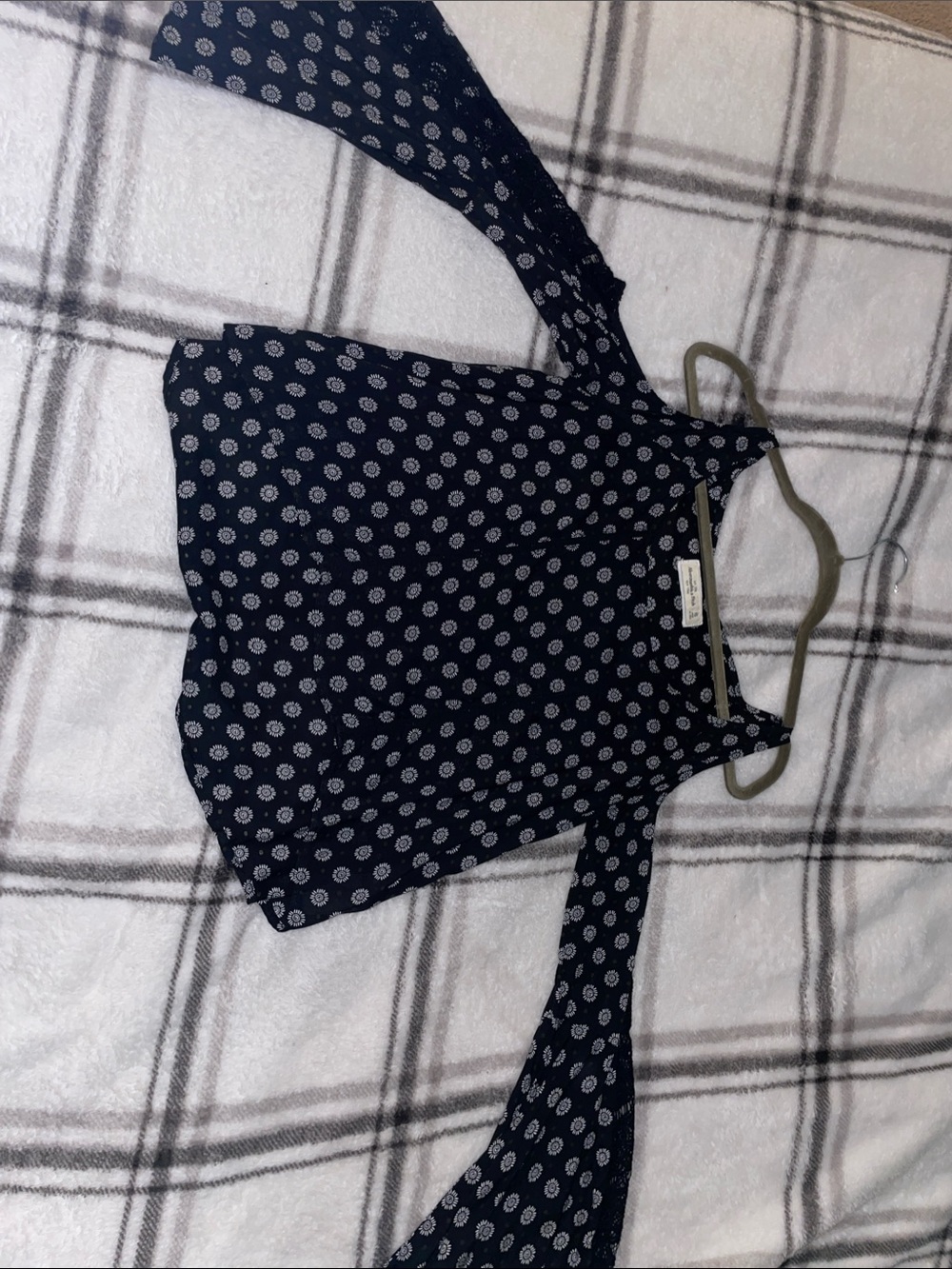 Abercrombie Printed Cold-Shoulder Top -